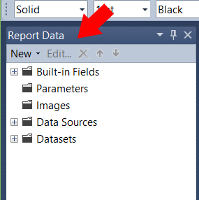 Help find your Report Data tab in SSRS